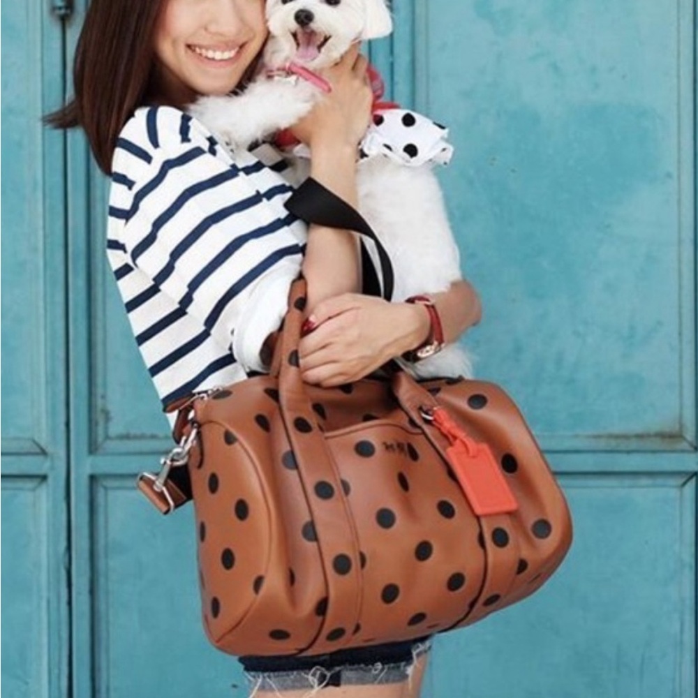 *EXTREMELY RARE* Coach Small Barrel Bag in Saddle Dot Leather